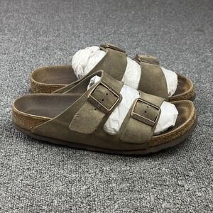 Birkenstock Arizona Soft Footbed Olive Green Suede Sandals EU 40 Womens US 9-9.5